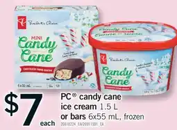 Fortinos PC CANDY CANE ICE CREAM, 1.5 L OR BARS, 6X55 ML offer