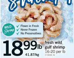 Fortinos FRESH WILD GULF SHRIMP, 16-20 per lb offer