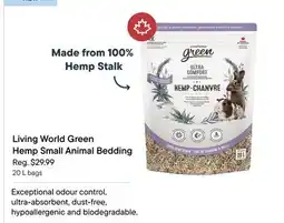 Petvalu Living World Green Hemp Small Animal Bedding offer