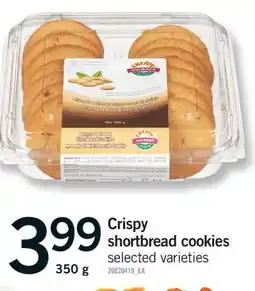 Fortinos CRISPY SHORTBREAD COOKIES, 350 G offer