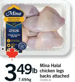 Fortinos MINA HALAL CHICKEN LEGS BACKS ATTACHED offer