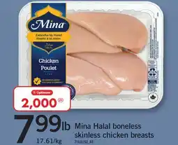 Fortinos MINA HALAL BONELESS SKINLESS CHICKEN BREASTS offer