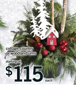 Fortinos COTTAGE COUNTRY OR WOODLAND URNS offer