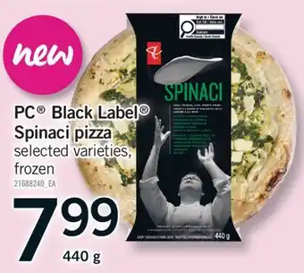 Fortinos BLACK LABEL SPINACI PIZZA, 440 G offer