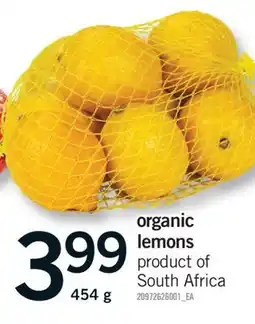 Fortinos ORGANIC LEMONS, 454 G offer