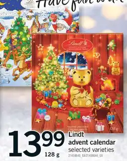 Fortinos LINDT ADVENT CALENDAR, 128 G offer