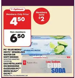 Independent Grocer PC BLUE MENU OR PC SPARKLING WATER OR SOFT DRINKS, 12X355 ML offer