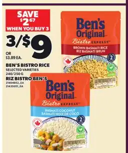 Independent Grocer BEN'S BISTRO RICE, 240/250 G offer