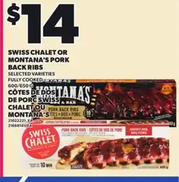 Independent Grocer SWISS CHALET OR MONTANA'S PORK BACK RIBS offer