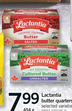 Fortinos LACTANTIA BUTTER QUARTERS, 454 G offer