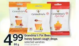 Fortinos GRANDMA'S FOR BEES HONEY-BASED COUGH DROPS, 80 G offer