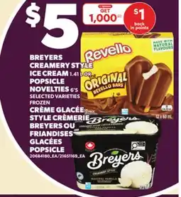 Independent Grocer BREYERS CREAMERY STYLE ICE CREAM 1.41 L OR POPSICLE NOVELTIES 6'S offer