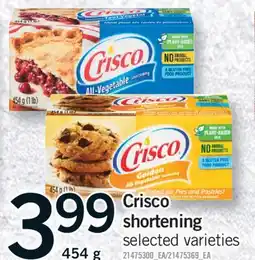 Fortinos CRISCO SHORTENING, 454 G offer