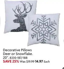 Home Hardware Decorative Pillows Deer or Snowflake. 20 offer