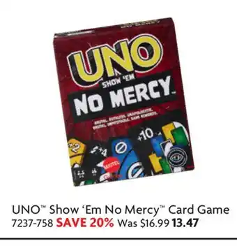 Home Hardware UNO Show' Em No Mercy Card Game offer