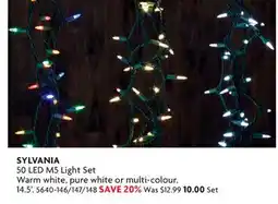 Home Hardware 50 LED M5 Light Set Warm white, pure white or multi-colour offer