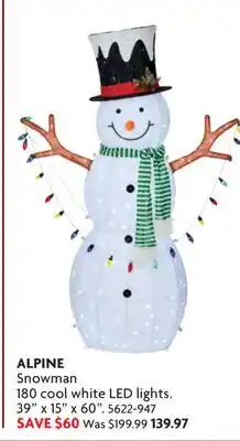 Home Hardware Snowman 180 cool white LED lights offer