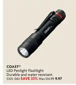 Home Hardware COAST LED Penlight Flashlight Durable and water resistant offer
