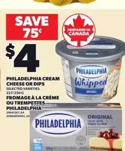 Independent Grocer PHILADELPHIA CREAM CHEESE OR DIPS, 227/250 G offer