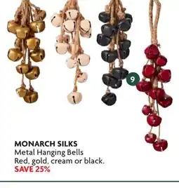 Home Hardware Metal Hanging Bells Red, gold, cream or black offer