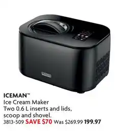 Home Hardware Ice Cream Maker Two 0.6 L inserts and lids offer