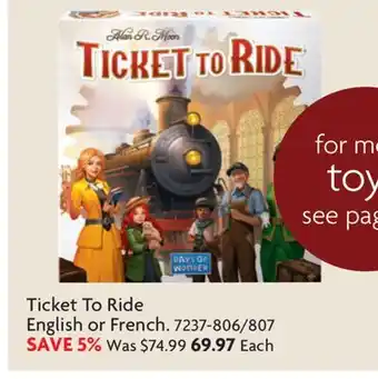Home Hardware Ticket To Ride English or French offer
