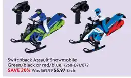 Home Hardware Switchback Assault Snowmobile Green/black or red/blue offer