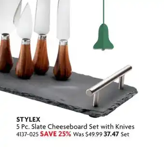 Home Hardware 5 Pc. Slate Cheeseboard Set with Knives offer