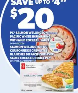 Independent Grocer PC SALMON WELLINGTON 725 G OR PACIFIC WHITE SHRIMP RING WITH WILD COCKTAIL SAUCE, 568 G offer