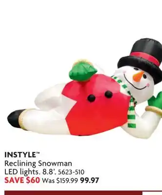 Home Hardware Reclining Snowman LED lights offer