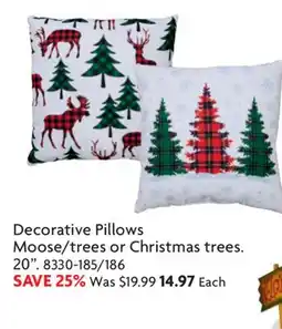 Home Hardware Decorative Pillows Moose/trees or Christmas trees offer