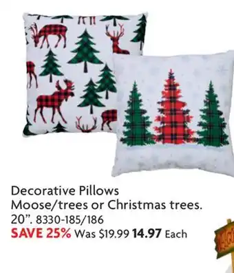 Home Hardware Decorative Pillows Moose/trees or Christmas trees offer