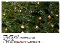 Home Hardware G10 and G15 Globe 100 LED Light Set Warm white offer