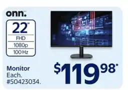 Walmart onn. 22 Monitor offer