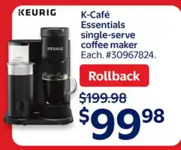 Walmart KEURIG K-Café Essentials Single-serve coffee maker offer