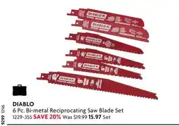 Home Hardware 6 Pc. Bi-metal Reciprocating Saw Blade Set offer