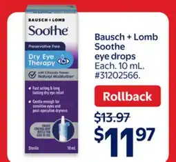 Walmart Bausch + Lomb Soothe Eye Drops offer
