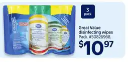 Walmart Great Value disinfecting wipes offer