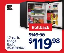 Walmart Kenmore 1.7-cu. ft. fridge offer