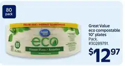 Walmart Great Value eco compostable 10 plates offer