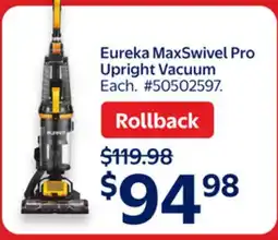 Walmart Eureka MaxSwivel Pro Upright Vacuum offer