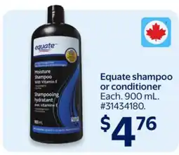 Walmart Equate shampoo or conditioner offer