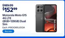 Walmart Motorola Moto G15 4G LTE (8GB+128GB) Dual Sim offer