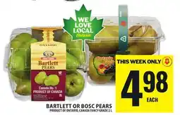 Food Basics BARTLETT OR BOSC PEARS offer