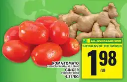 Food Basics ROMA TOMATO OR GINGER offer