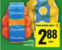 Food Basics LEMONS OR CLEMENTINES offer