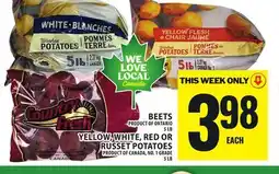 Food Basics BEETS OR YELLOW, WHITE, RED OR RUSSET POTATOES offer