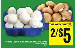 Food Basics WHITE OR CRIMINI WHOLE MUSHROOMS offer