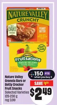 FreshCo Nature Valley Granola Bars or Betty Crocker Fruit Snacks Selected Varieties 128-230 g offer
