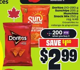 FreshCo Doritos 210-280 g Sunchips 205 g Munchies Snack Mix 250 g offer